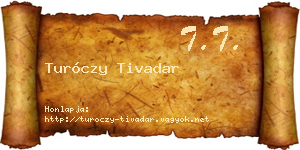 Turóczy Tivadar névjegykártya